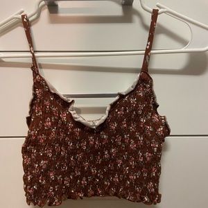 Crop top tank with flowers